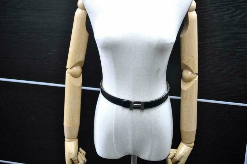 Hermès Black Constance Reversible Leather 70 Belt