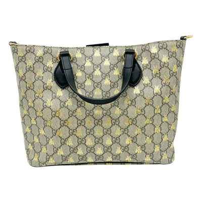 Gucci Bag New Gg Supreme Bees Beige Coated Canvas Tote
