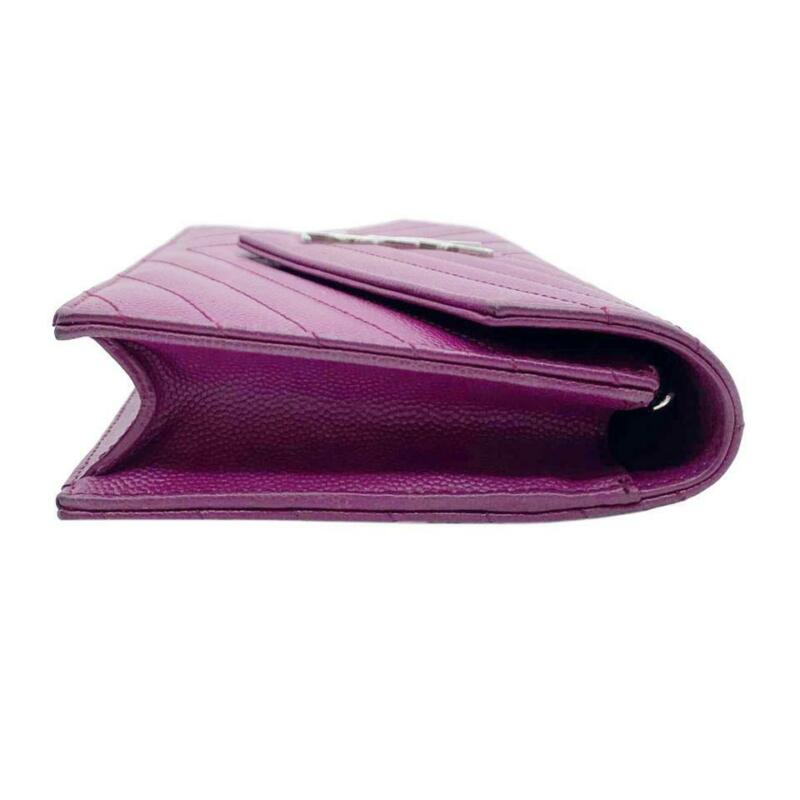 Saint Laurent Chain Wallet Small Purple Leather Cross Body Bag