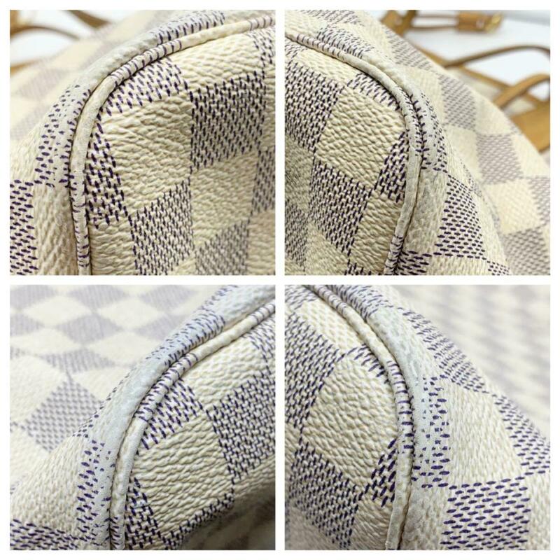 Louis Vuitton Neverfull Gm Ebene 2011 White Damier Azur Canvas Tote