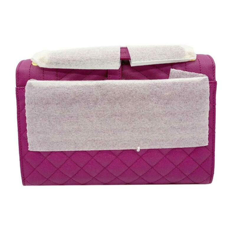 Saint Laurent Monogram Envelope Medium Calfskin Deep Grape Pink Leather