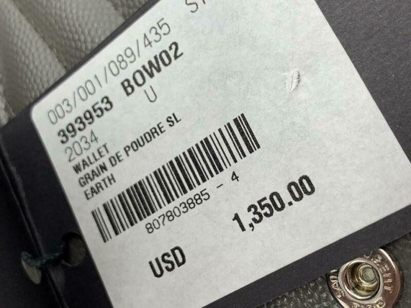 Saint Laurent Chain Wallet Small Envelope Monogram Grey Leather Cross Body Bag