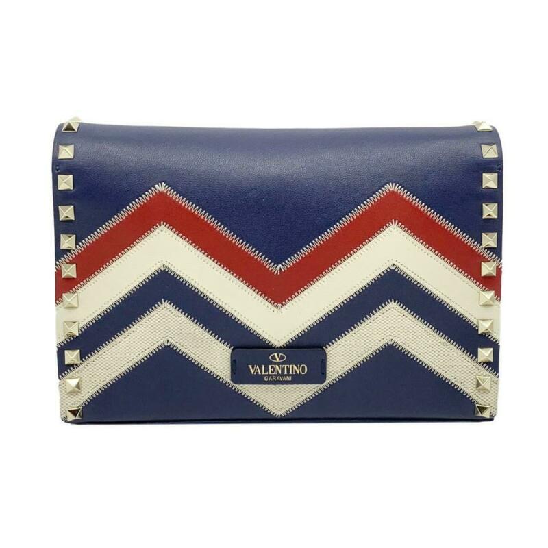 Valentino Shoulder Small Rockstud Blue Leather Cross Body Bag