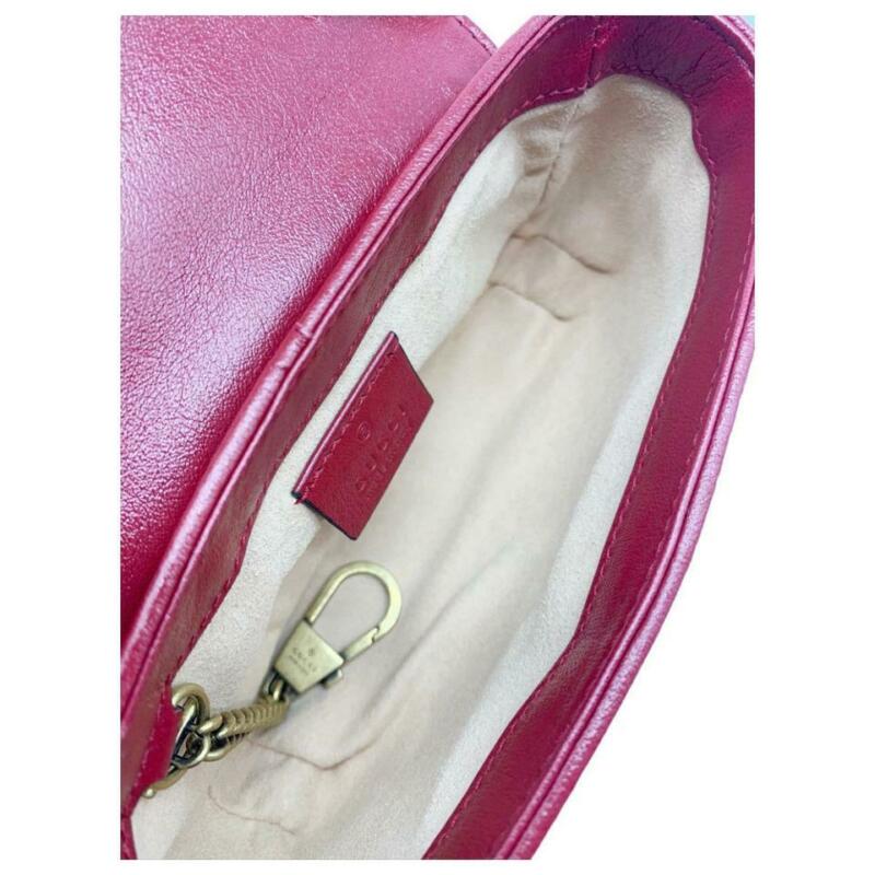 Gucci GG Shoulder Marmont Super Mini Black Leather Cross Body Bag