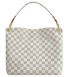 Louis Vuitton Graceful Pm Rose Ballerine White Damier Azur Canvas Hobo Bag
