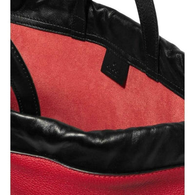 Gucci Drawstring Printed Red Leather Backpack