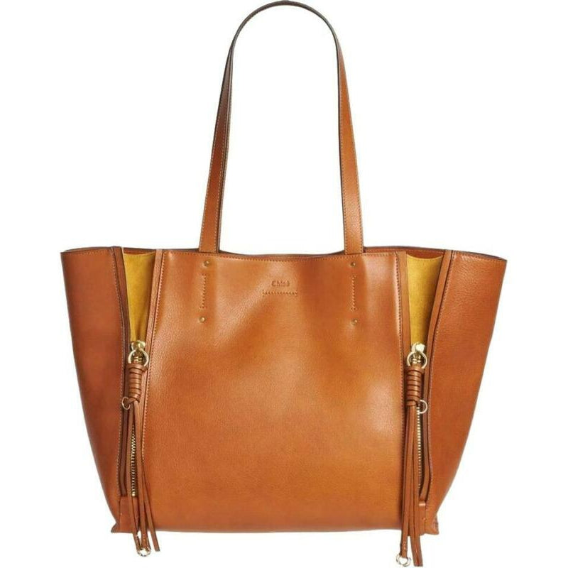 Chloé Milo Caramel Medium Calfskin Brown Leather Tote