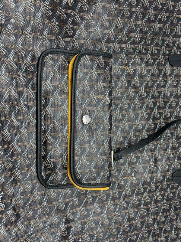 Goyard Goyardine Saint Louis Gm Black Coated Canvas and Leather Tote