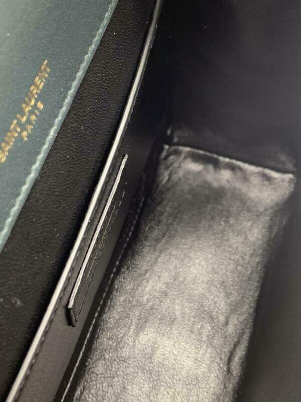 Saint Laurent Shoulder Vicky Medium Monogram Matelasse Algae (Dark Green)