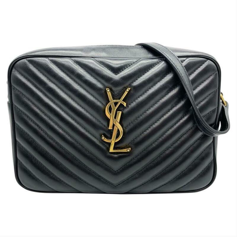 Saint Laurent Monogram Camera Medium Lou Black Calfskin Leather Cross Body Bag