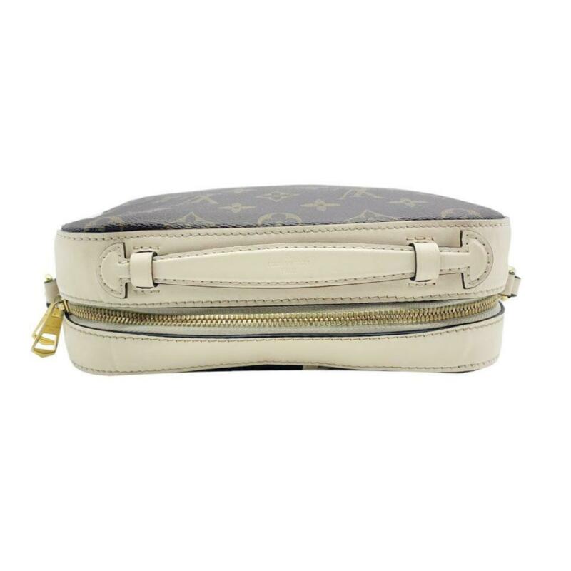 Louis Vuitton Saintonge Creme White Monogram Canvas Cross Body Bag