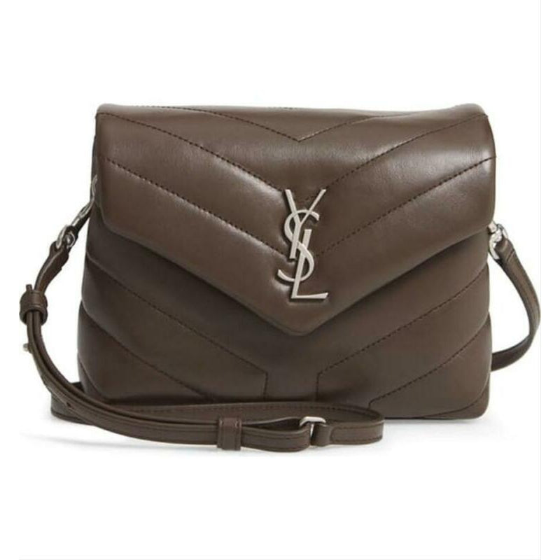 Saint Laurent Monogram Loulou Toy Faggio Monogram Brown Leather Cross Body Bag