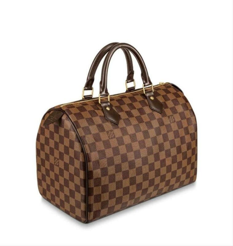 Louis Vuitton Speedy 30 Damier Ebene Brown Coated Canvas Satchel