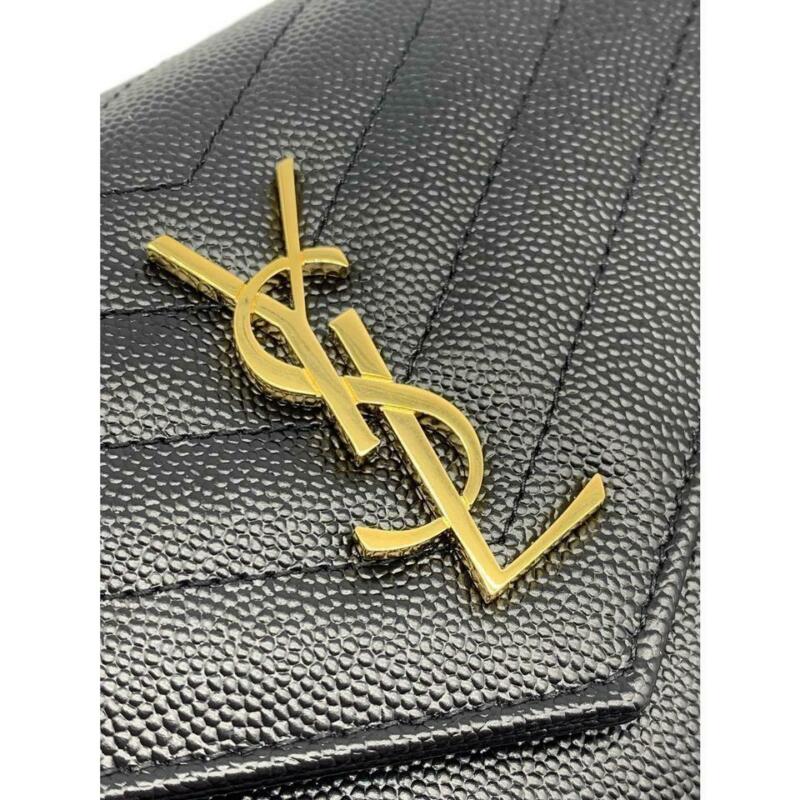 Saint Laurent Chain Wallet Small Black Leather Cross Body Bag
