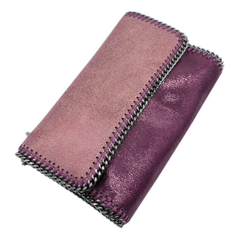 Stella McCartney Falabella Shaggy Deer Metallic Purple Faux Leather Shoulder Bag