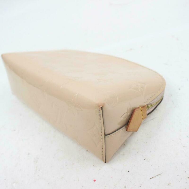Louis Vuitton Pochette 2013 Vernis Cosmetic Cosmetique Makeup Case Beige Patent