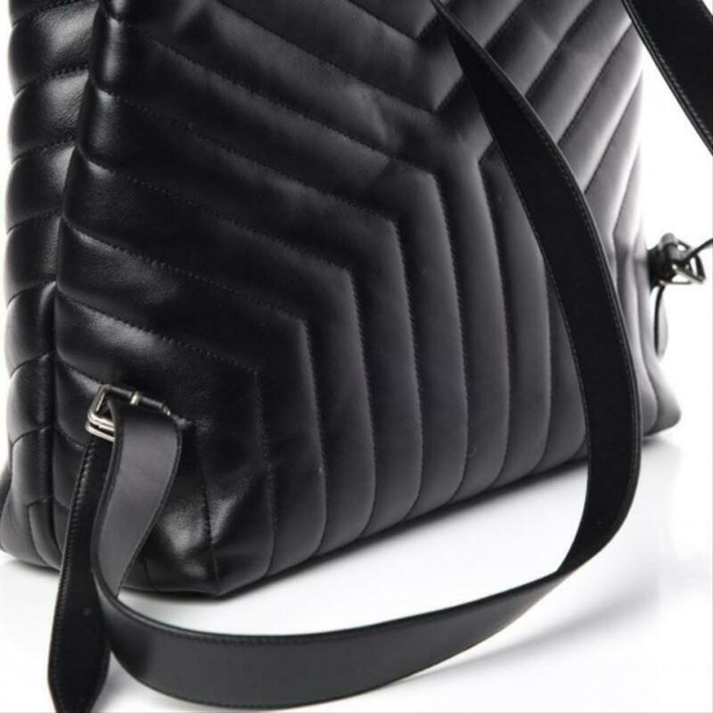 Saint Laurent Monogram Loulou Calfskin Matelasse Medium Monogram Black Leather