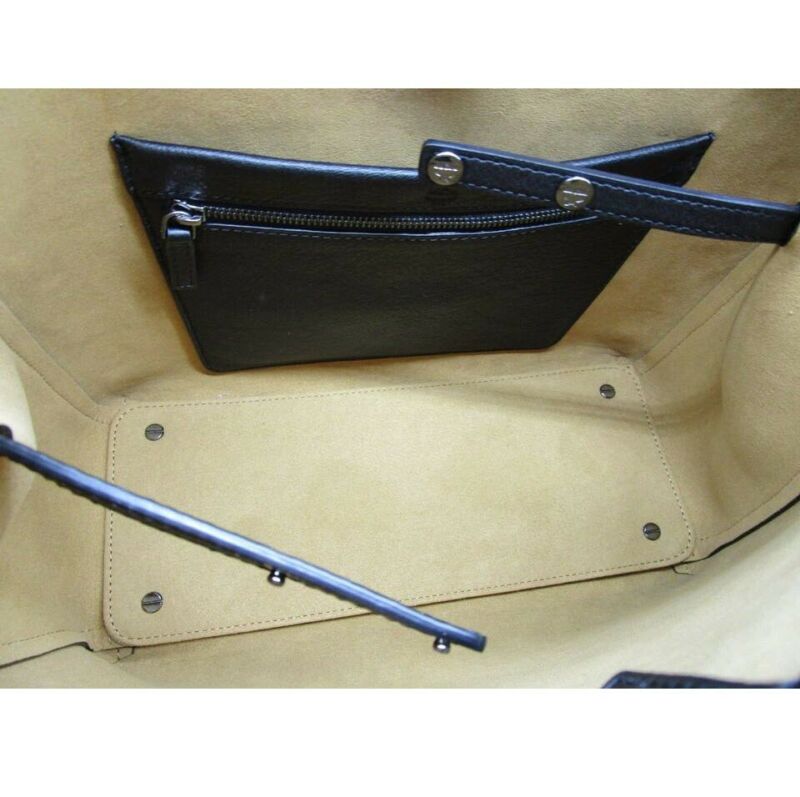 MCM Crossbody Hobo Bag Sara Convertible Shopper Black Leather Tote