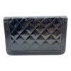 Chanel Boy Wallet On A Chain Black Patent Leather Cross Body Bag $2750 WOC