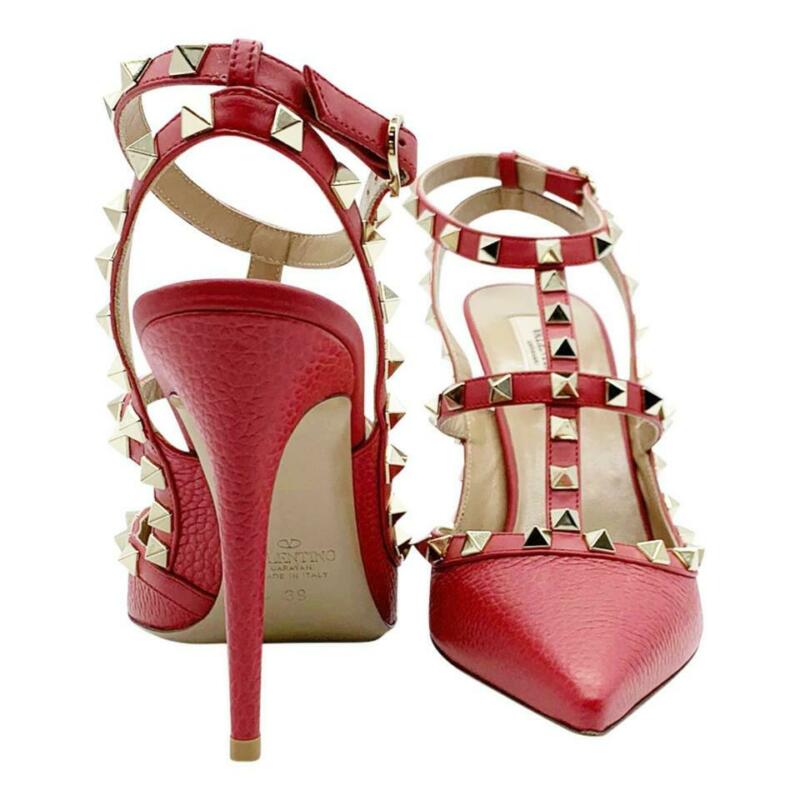 Valentino Pink Rockstud T-strap Rock Pumps