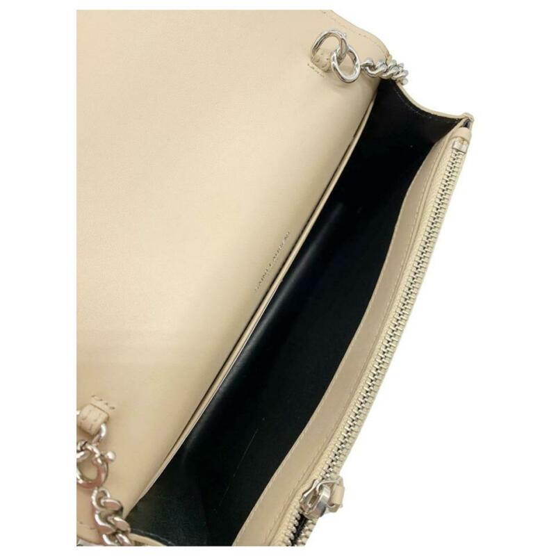 Saint Laurent Monogram Kate Chain Wallet Smooth Calfskin Classic Tassel Beige