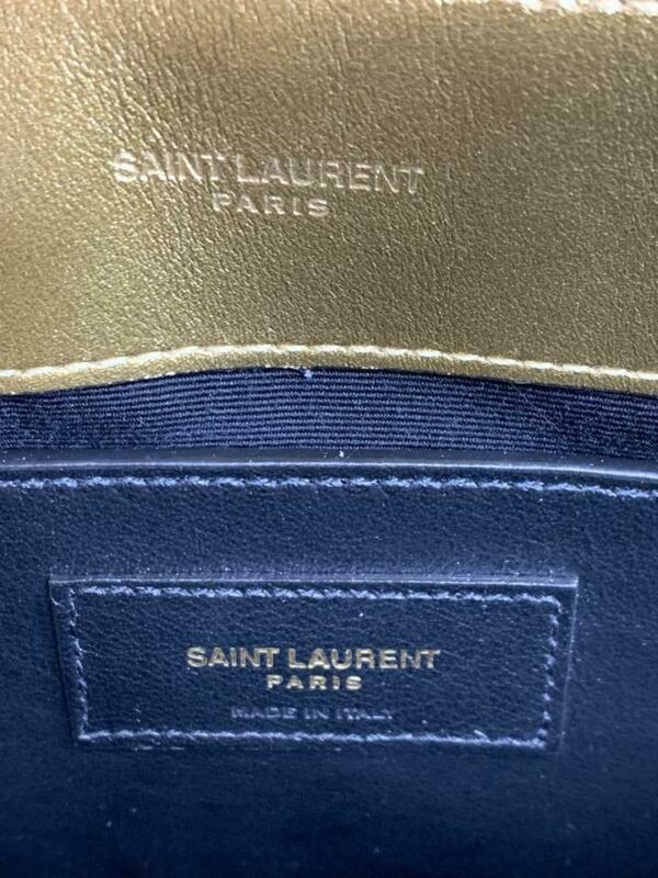 Saint Laurent Monogram Loulou Small Metallic Monogram Gold Leather Shoulder Bag