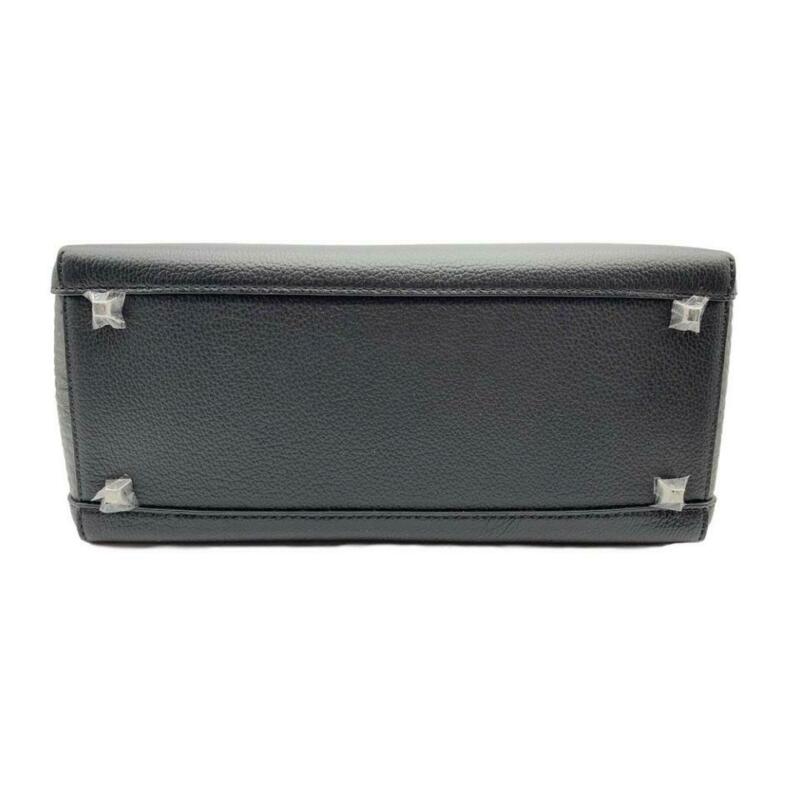 MCM Hobo Sarah Visetos Canvas Black Leather Shoulder Bag