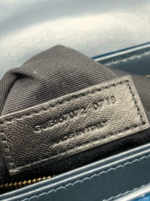 Saint Laurent Monogram Loulou Toy Navy Blue Velvet Cross Body Bag