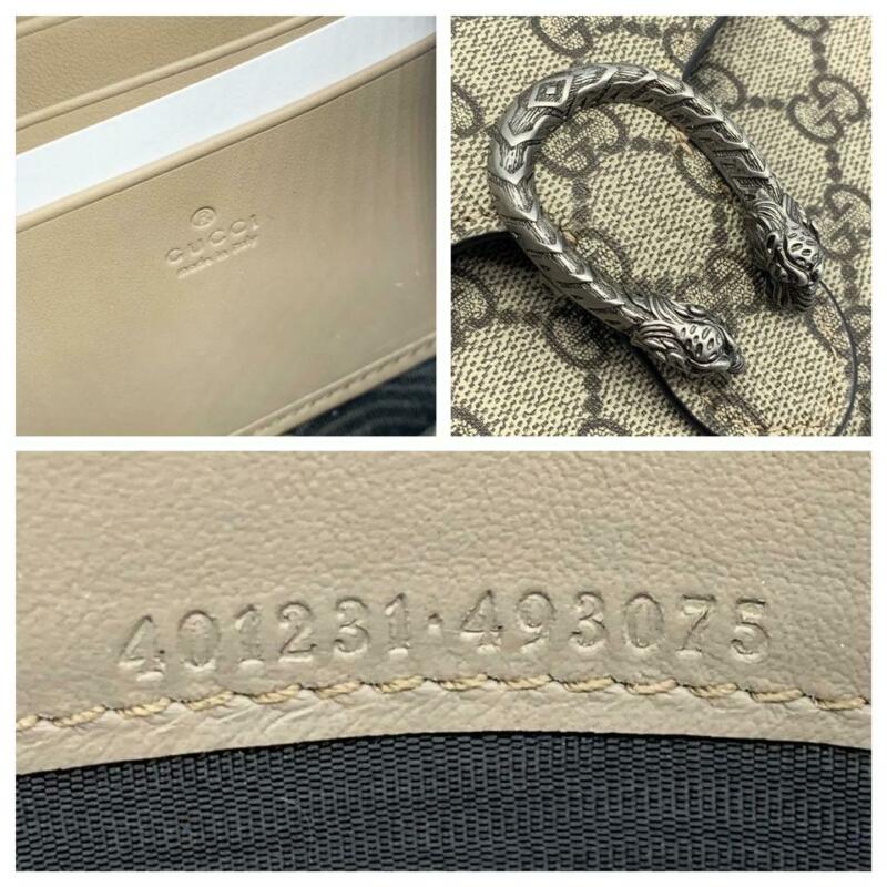 Gucci Dionysus Gg Supreme Canvas Wallet On A Chain Beige Cross Body Bag