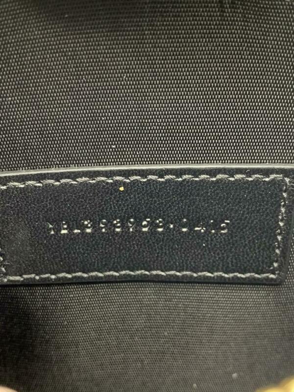 Saint Laurent Chain Wallet Small Envelop Metallic Monogram Silver Leather Cross