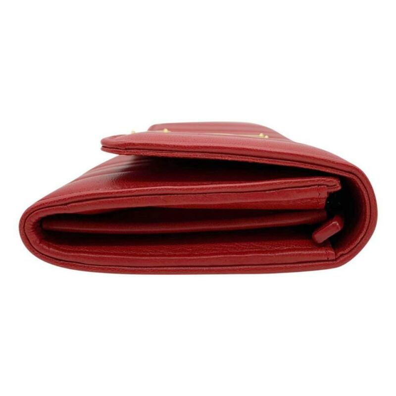 Saint Laurent Red Vicky Large Continental Wallet - MyDesignerly