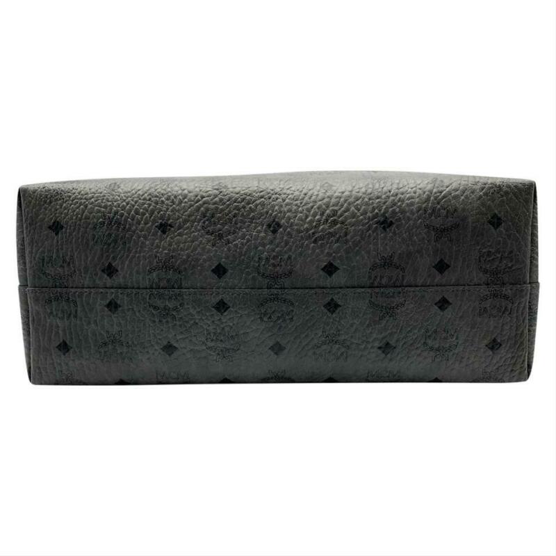 MCM Wilder Visetos Shopper Black Leather Tote