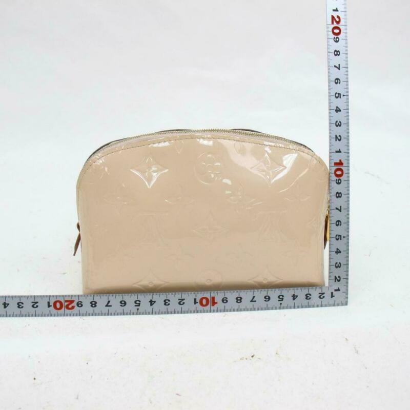 Louis Vuitton Pochette 2013 Vernis Cosmetic Cosmetique Makeup Case Beige Patent
