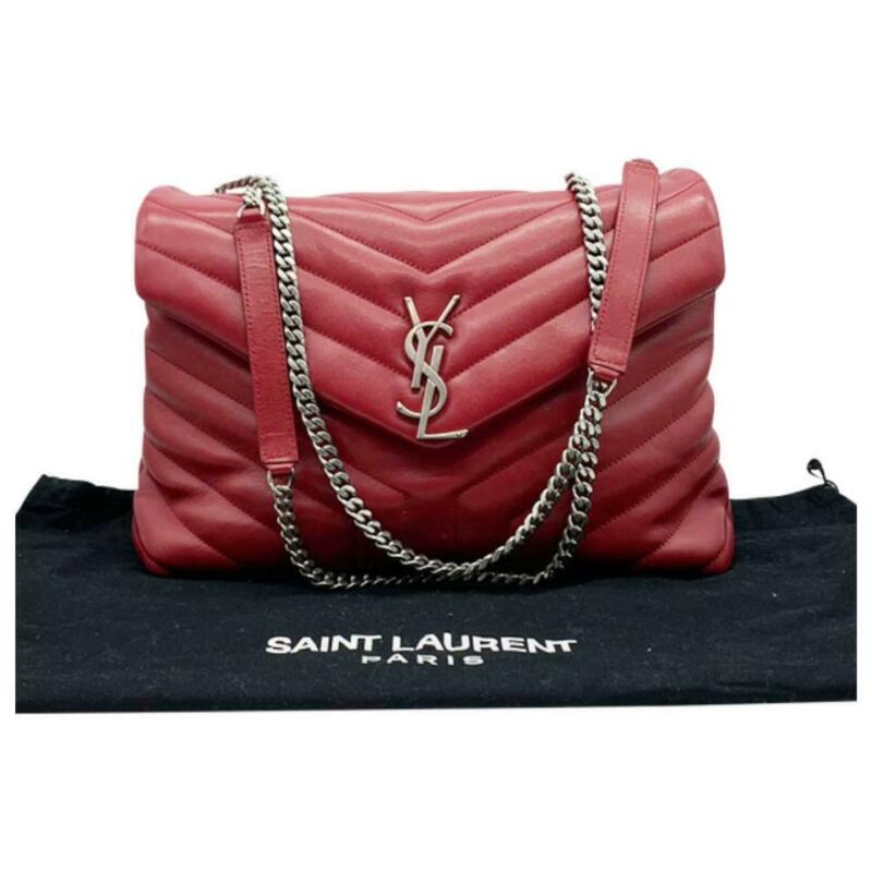 Saint Laurent Monogram Loulou Calfskin Matelasse Medium Monogram Chain Satchel