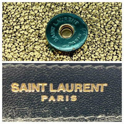 Saint Laurent Monogram Kate Tassel Monogram Metallic Gold Leather Cross Body Bag