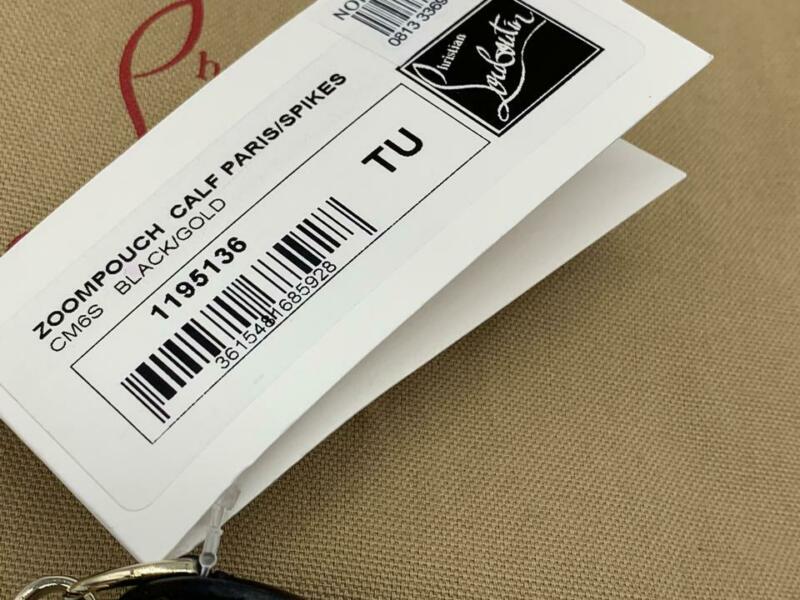 Christian Louboutin Clutch Zoompouch Spiked Black Leather Cross Body Bag