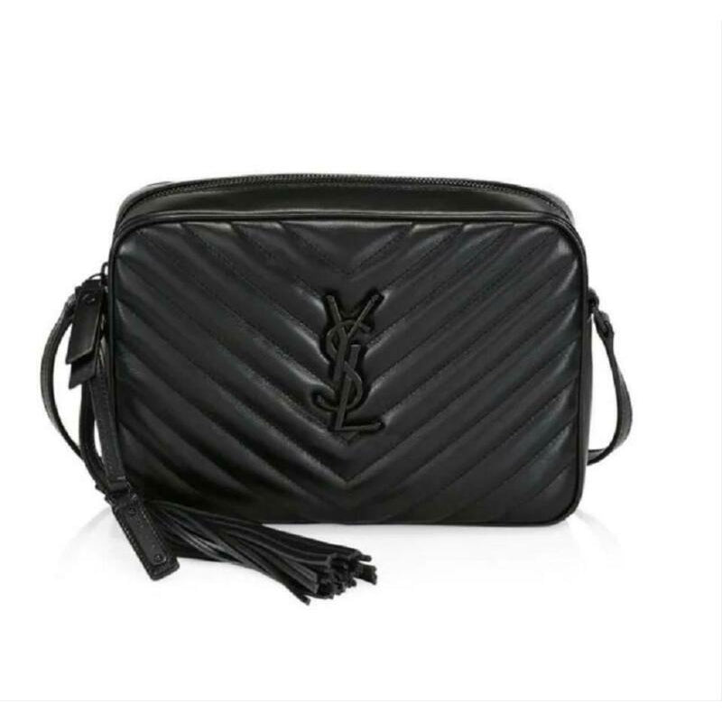 Saint Laurent Monogram Lou Camera Black Leather Cross Body Bag
