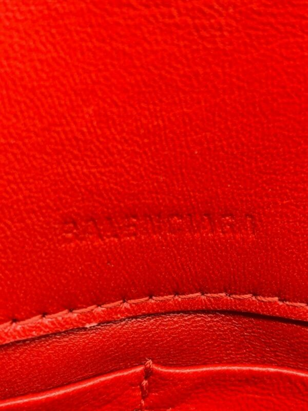 Balenciaga Round Quilted Jacquard Bb Wallet On A Chain Red Satin Cross Body Bag