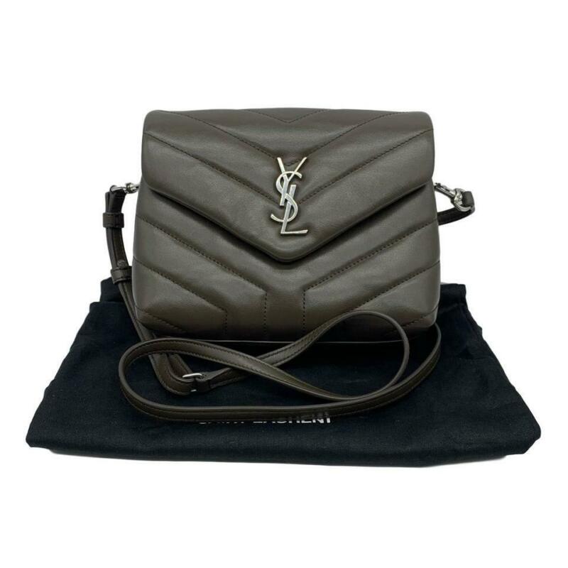 Saint Laurent Monogram Loulou Toy Faggio Monogram Brown Leather Cross Body Bag