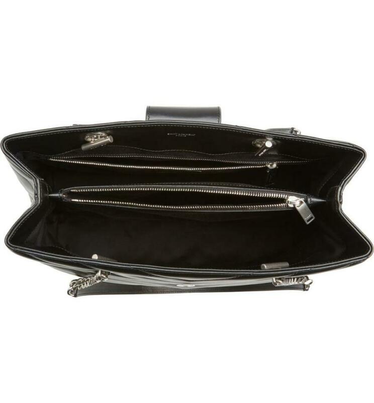 Saint Laurent Monogram Loulou Large Matelassé Shopper Black Leather Tote