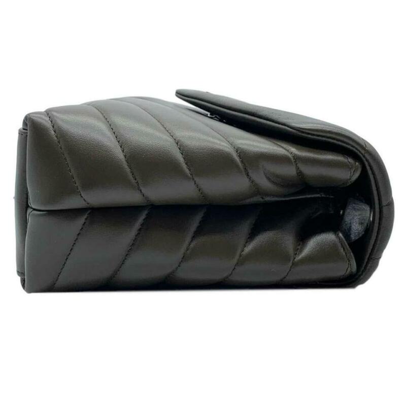 Saint Laurent Monogram Loulou Small Matelassé Brown Leather Shoulder Bag