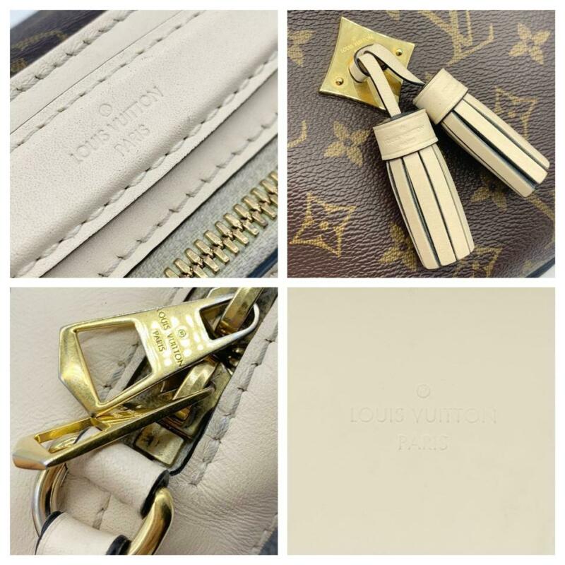 Louis Vuitton Saintonge Creme White Monogram Canvas Cross Body Bag