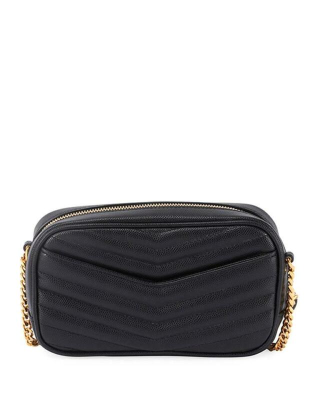 Saint Laurent Loulou Monogram Ysl Camera Black Leather Cross Body Bag