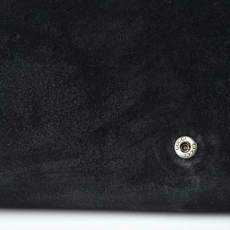 Gucci Chain Wallet Dionysus Mini Black Suede Leather Cross Body Bag