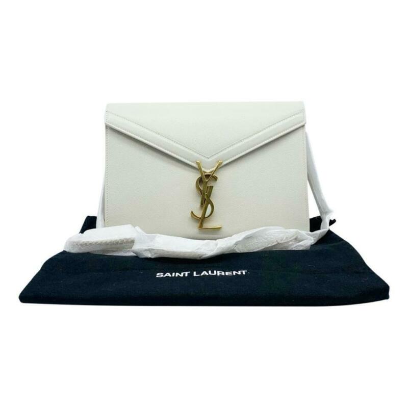 Saint Laurent Wallet on Chain Cassandre Ysl Monogram White Leather Cross BodyBag
