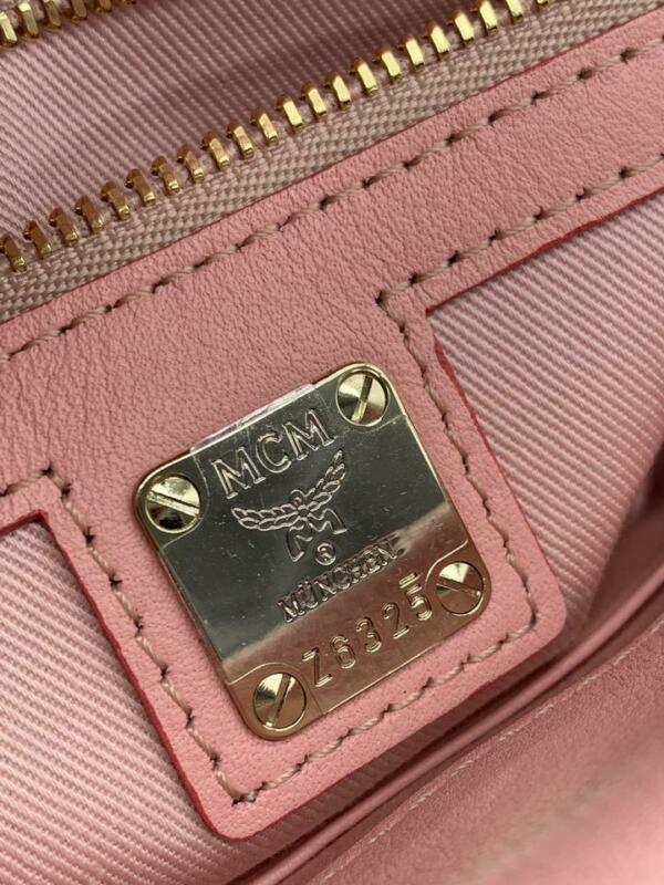 MCM Millie Monogrammed Pink Leather Cross Body Bag