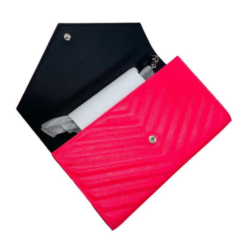 Saint Laurent Chain Wallet Medium Woc Neon Pink Patent Leather Cross Body Bag