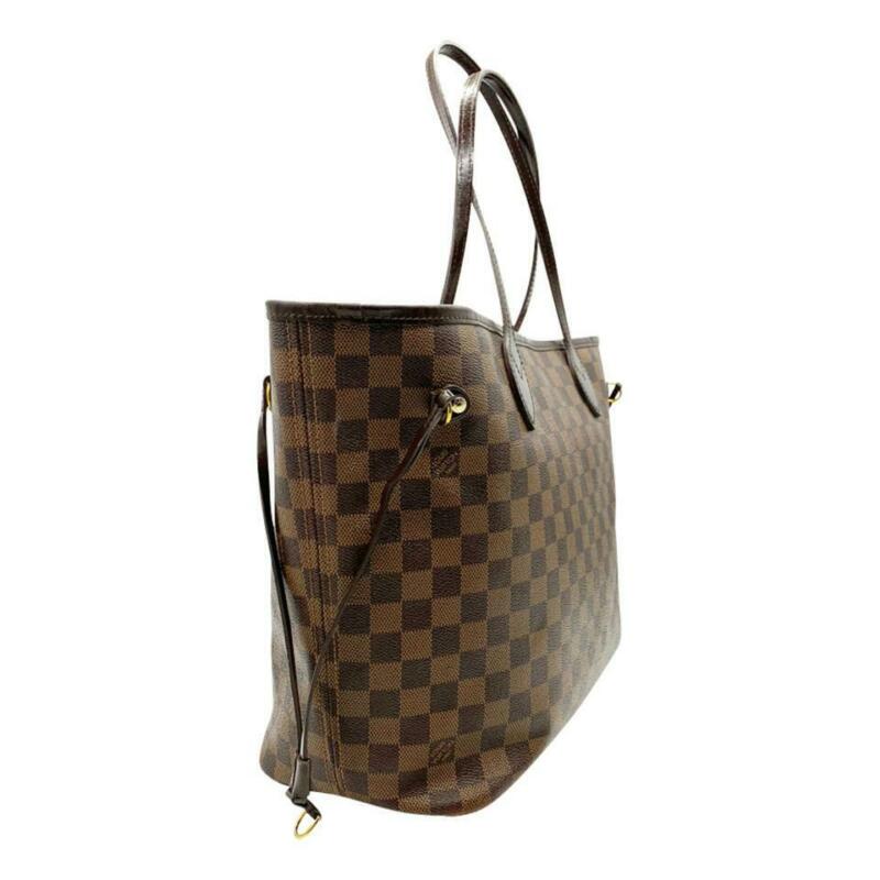 Louis Vuitton Neverfull Mm Rose Ballerine Brown Damier Ébène Canvas Tote