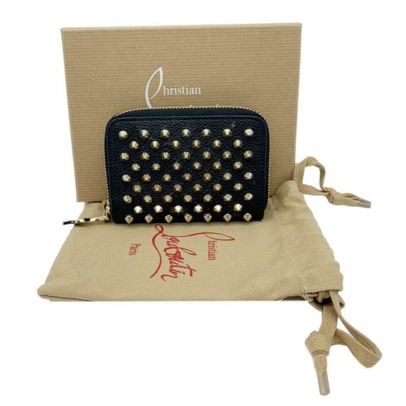 Christian Louboutin Black Panettone Leather Coin Purse Wallet