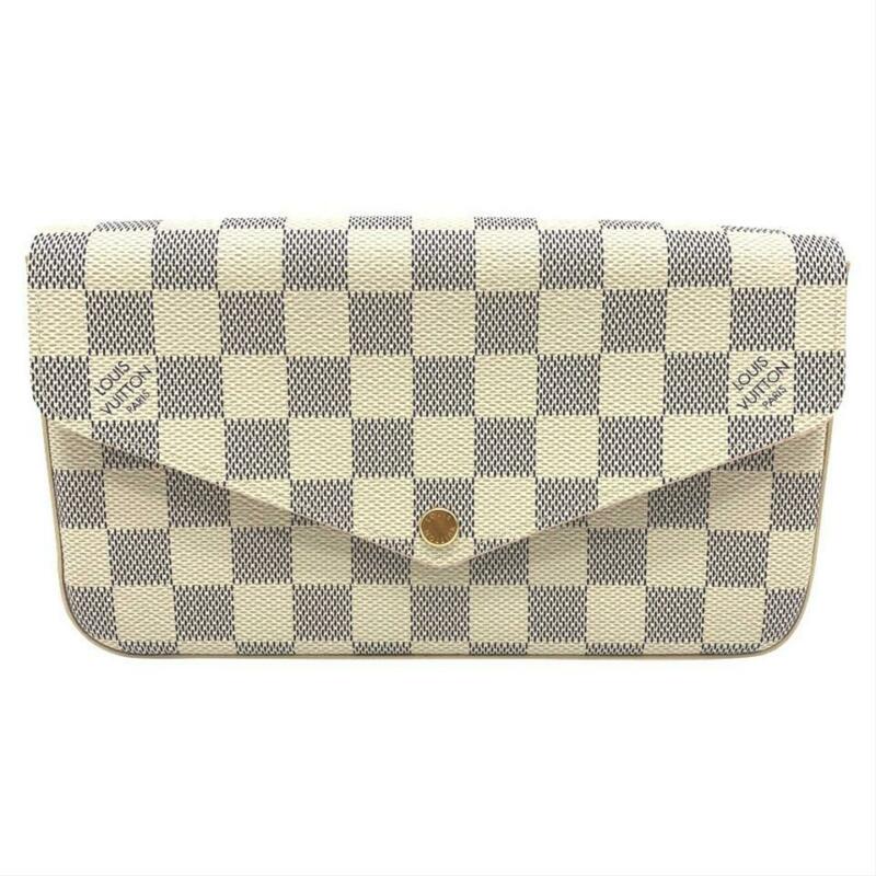 Louis Vuitton Pochette Felicie Rose Ballerine 2019 White Damier Azur Canvas
